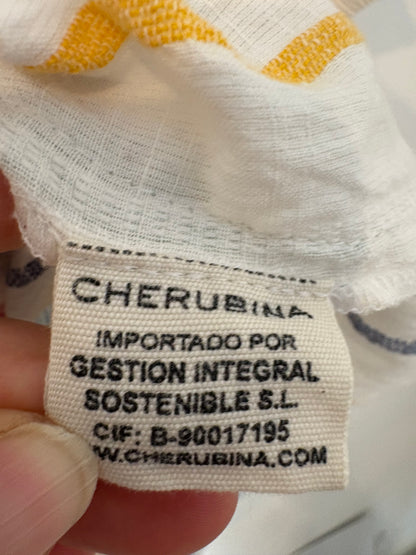 CHERUBINA. Blusa volantes rayas colores