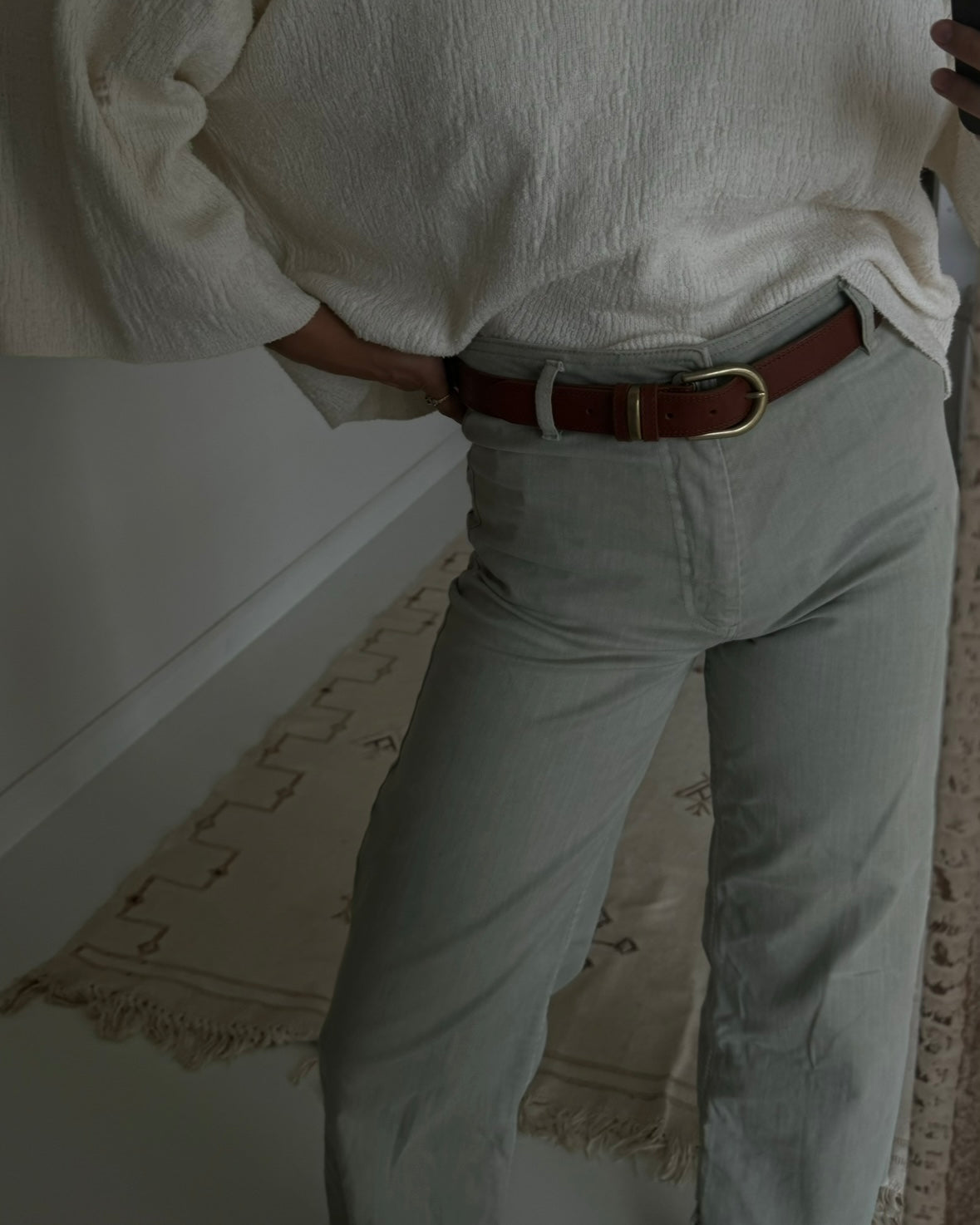 Pantalón verde denim culotte T.36