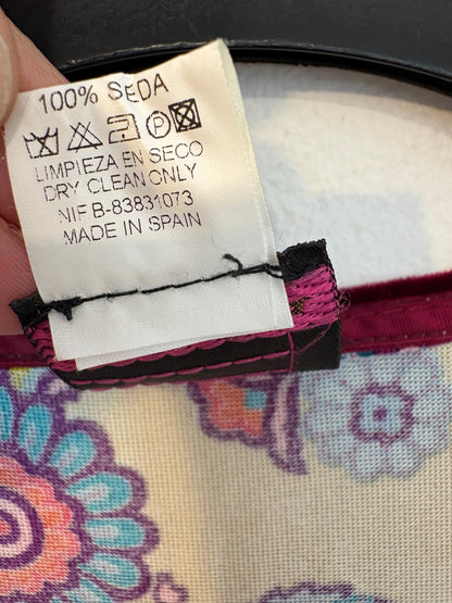 MONOPLAZA. Vestido largo estampado seda