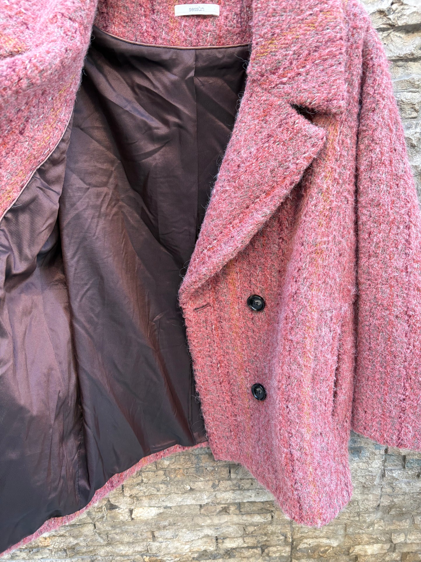 SESSÚN. Abrigo jaspeado colores