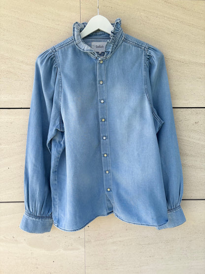 BA&SH. Camisa denim cuello volante