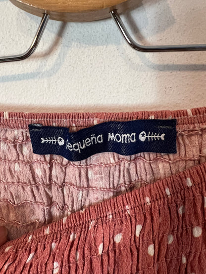 PEQUEÑA MOMA. Falda rosa nido abeja TU(S)