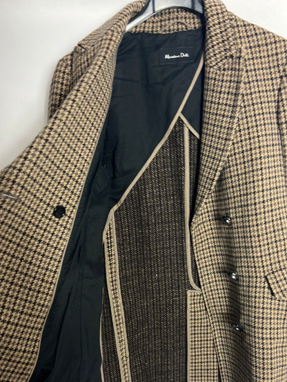 MASSIMO DUTTI. Abrigo pata de gallo lana. T38