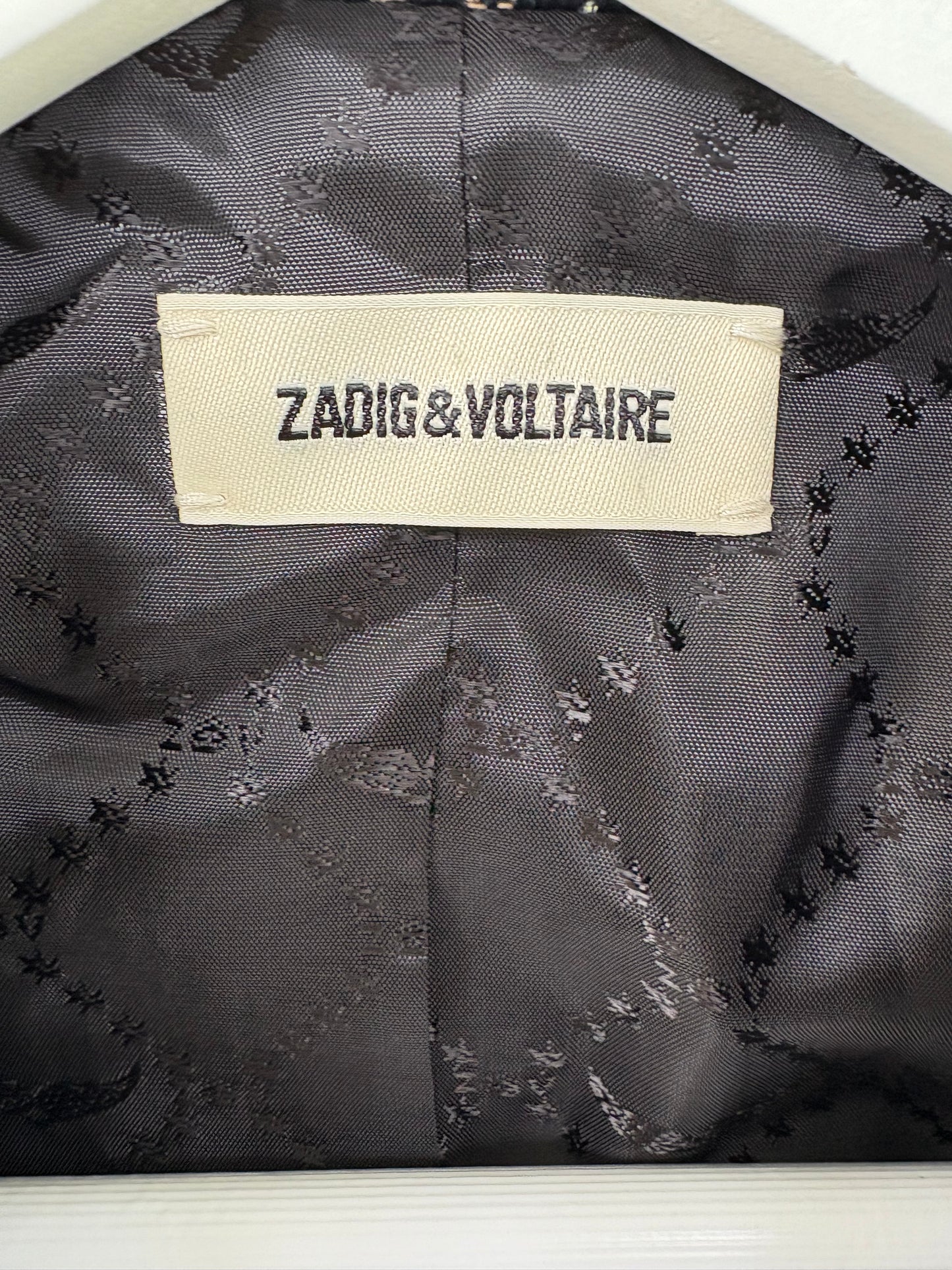 ZADIG & VOLTAIRE. Blazer azul bordados