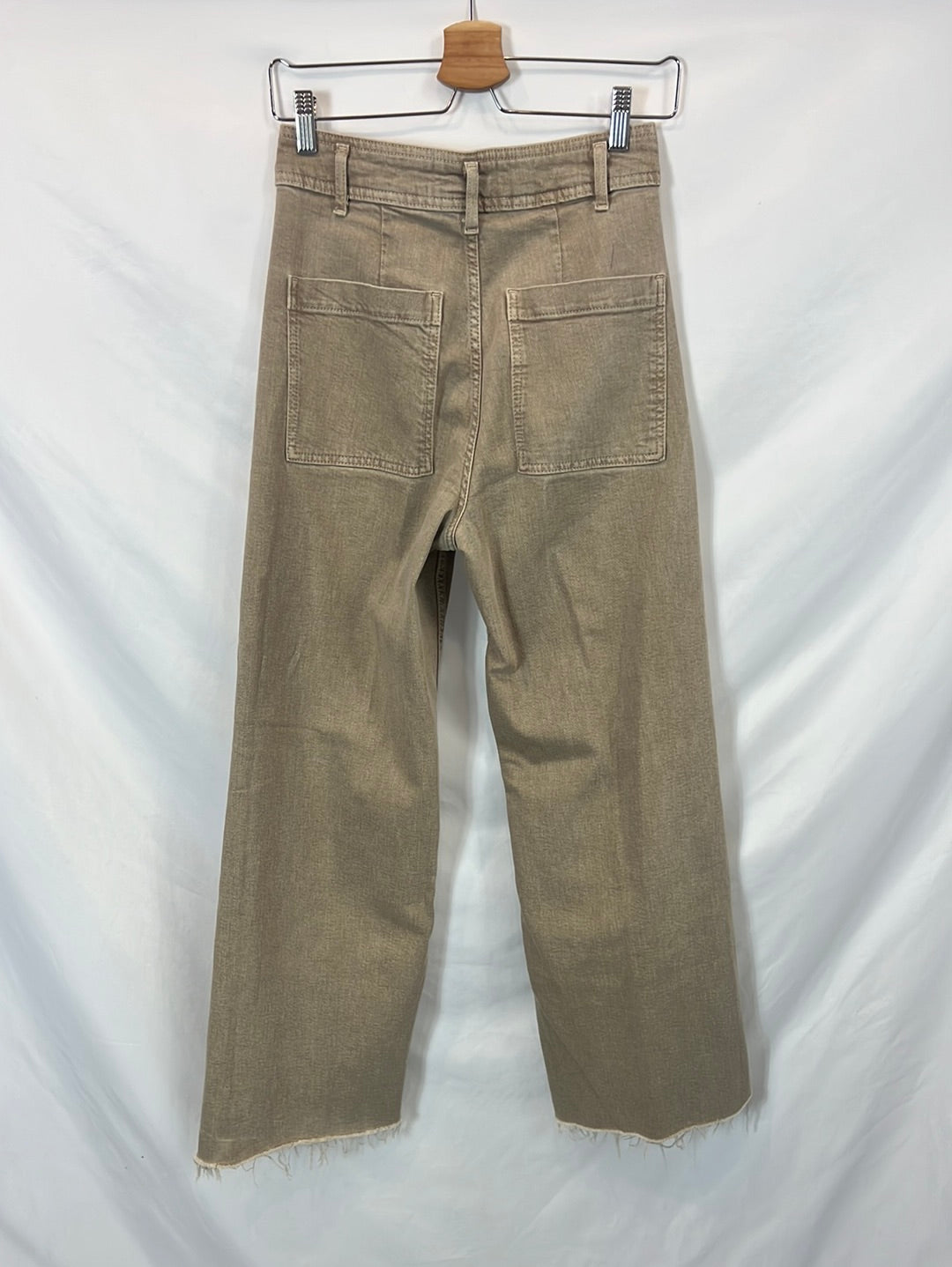 ZARA. Pantalón culotte beige tostadoT.36