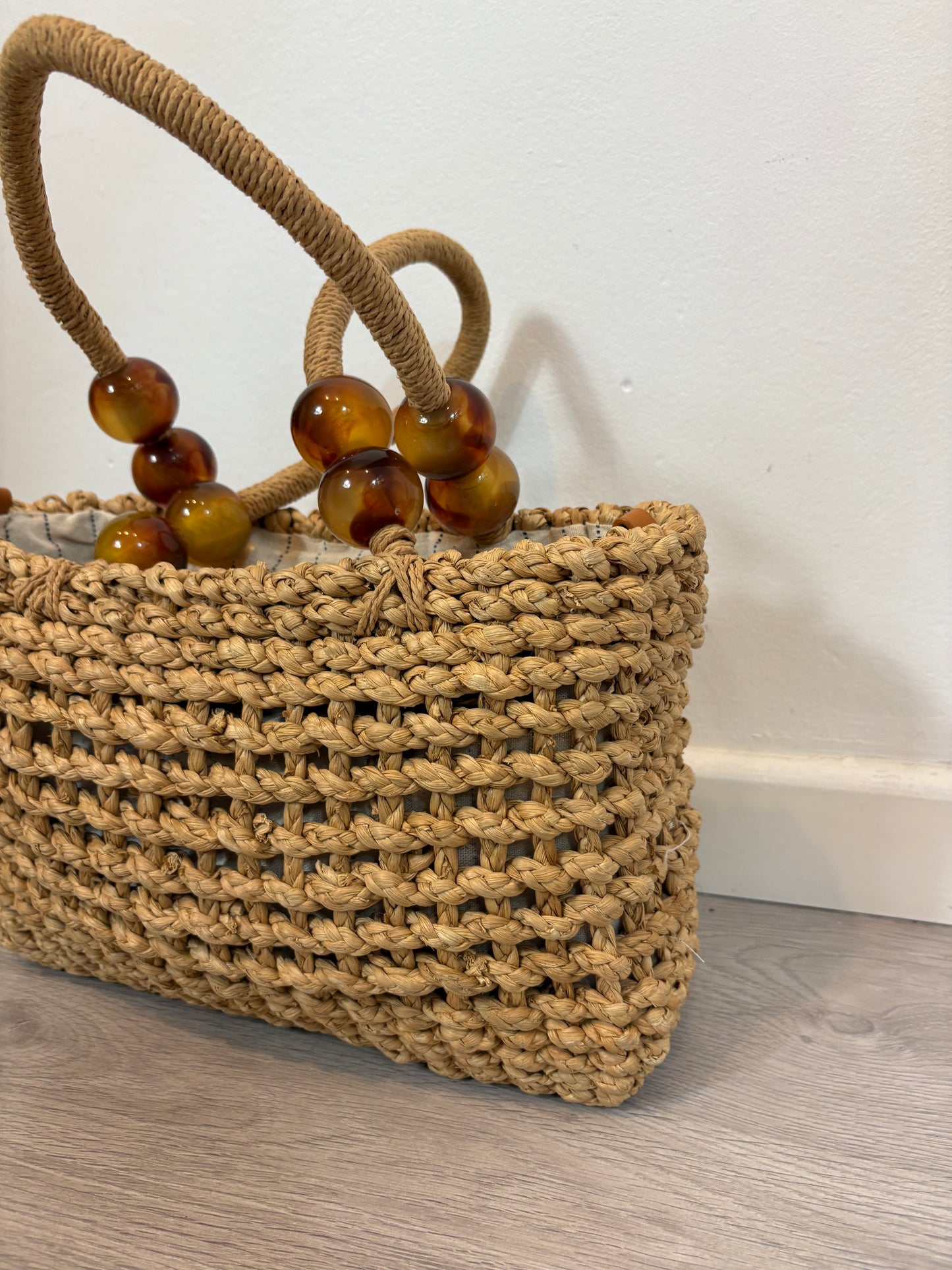 ZARA. Bolso rafia detalle asa