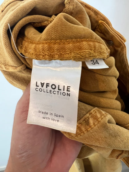 LAFOLIE COLLECTION. Pantalón ancho mostaza TU(34)