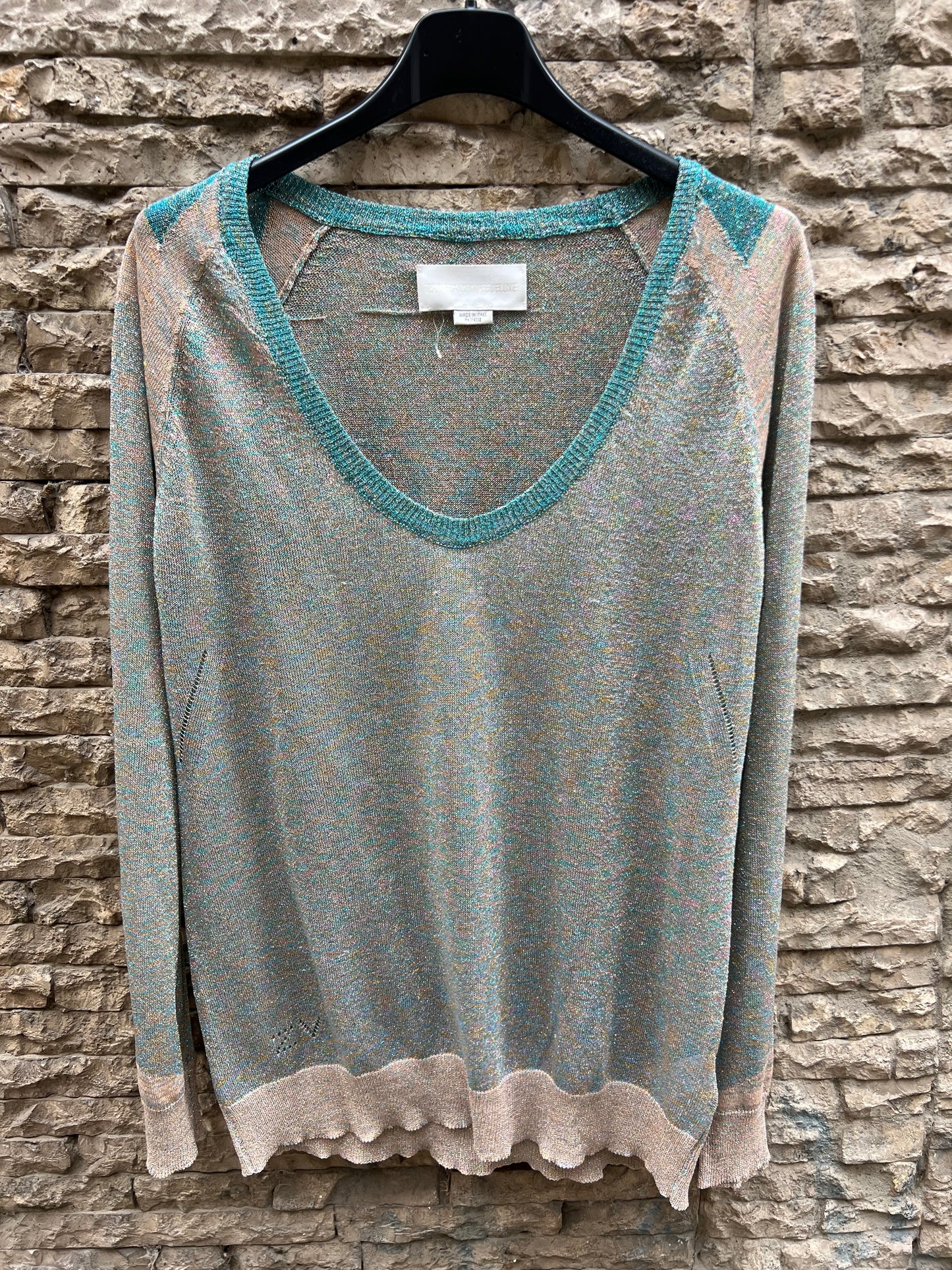 ZADIG &amp; VOLTAIRE. Top knit in shiny colored yarns. TM