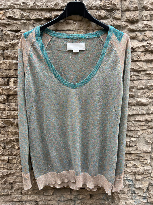 ZADIG &amp; VOLTAIRE. Top knit in shiny colored yarns. TM