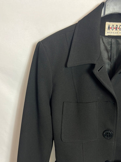 MORGAN . Chaqueta negra cinturón. T 40
