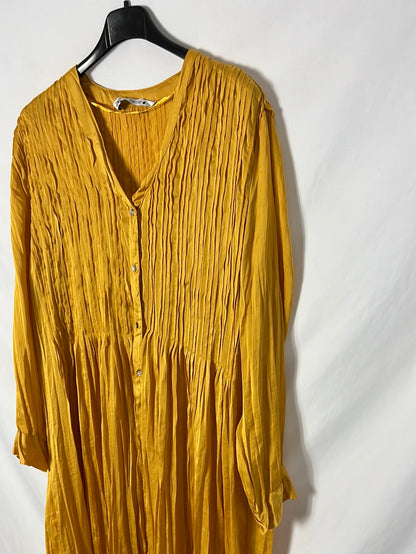 ZARA. Vestido/kimono mostaza T.xs