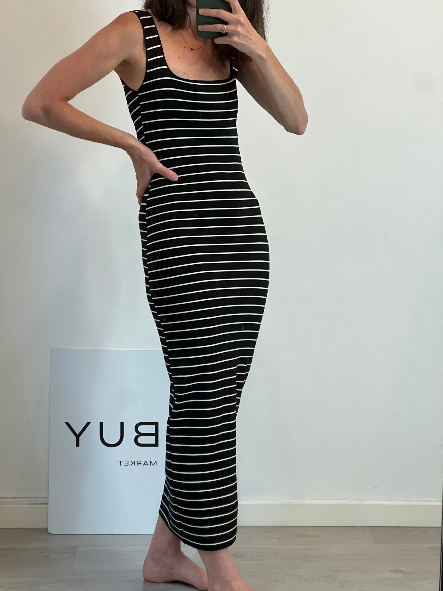 ZARA. Black striped knit dress Ts