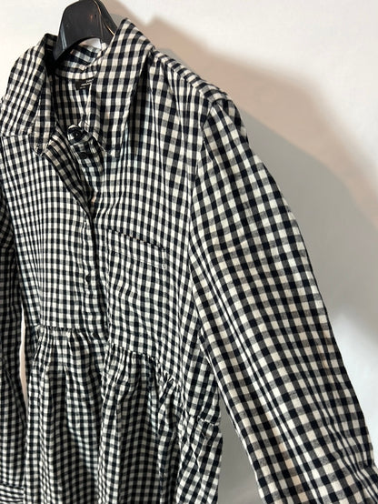 ZARA. Asymmetrical gingham long blouse.TS