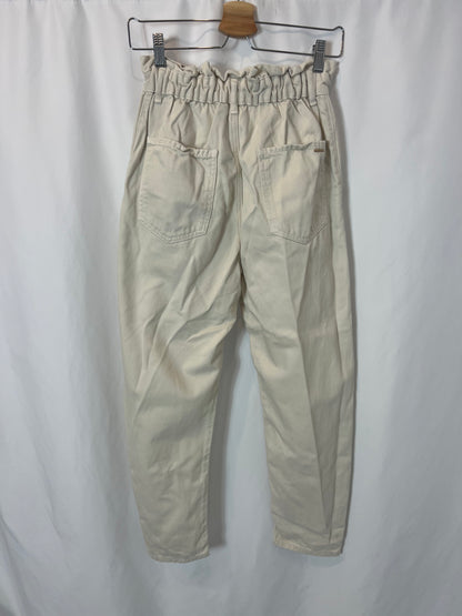 ZARA. Slouchy beige denim. T 36