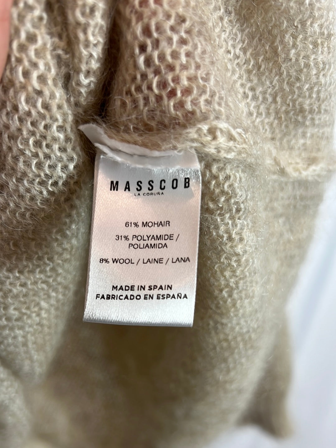 MASSCOB. Jersey beige jaspeado lana. T M