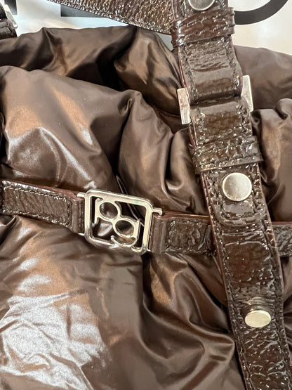 PURIFICACIÓN GARCIA. Medium brown quilted handbag