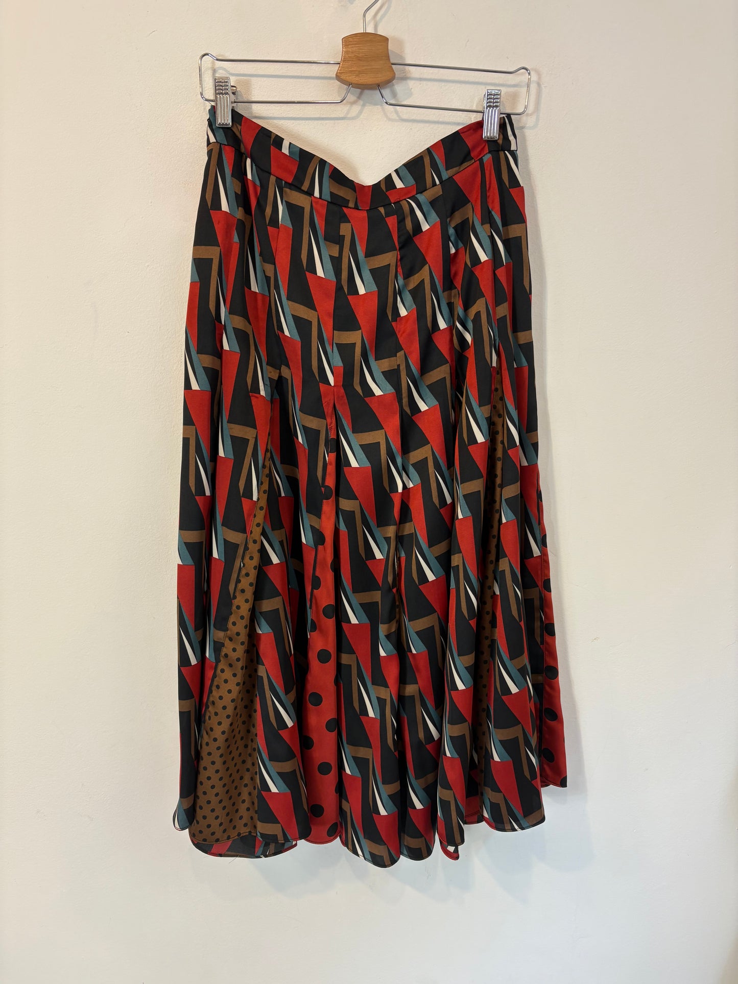 Falda midi tablas estampada