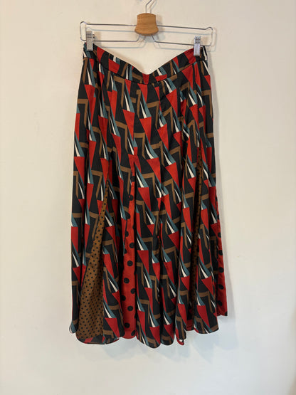 Falda midi tablas estampada