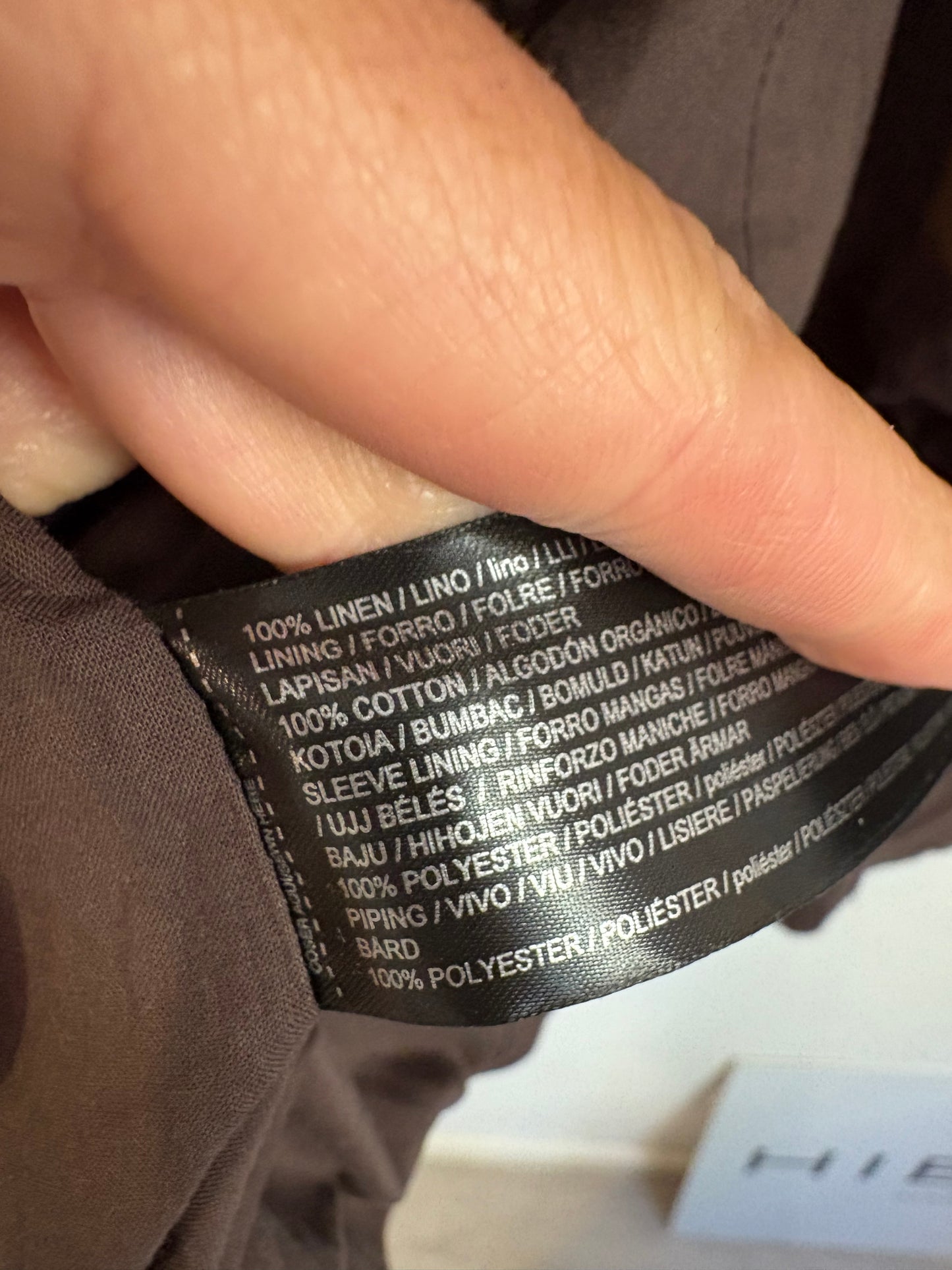 MANGO.  Traje de chaqueta lino marrón
