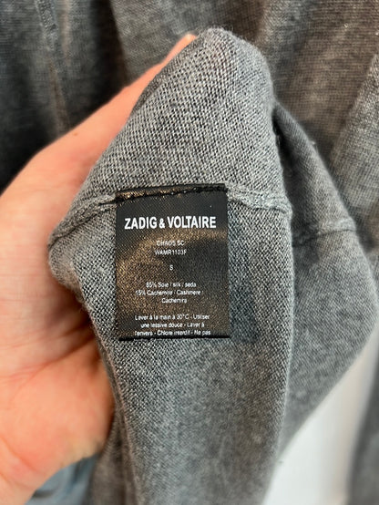 ZADIG&VOLTAIRE. Jersey gris seda y cashmere. T S
