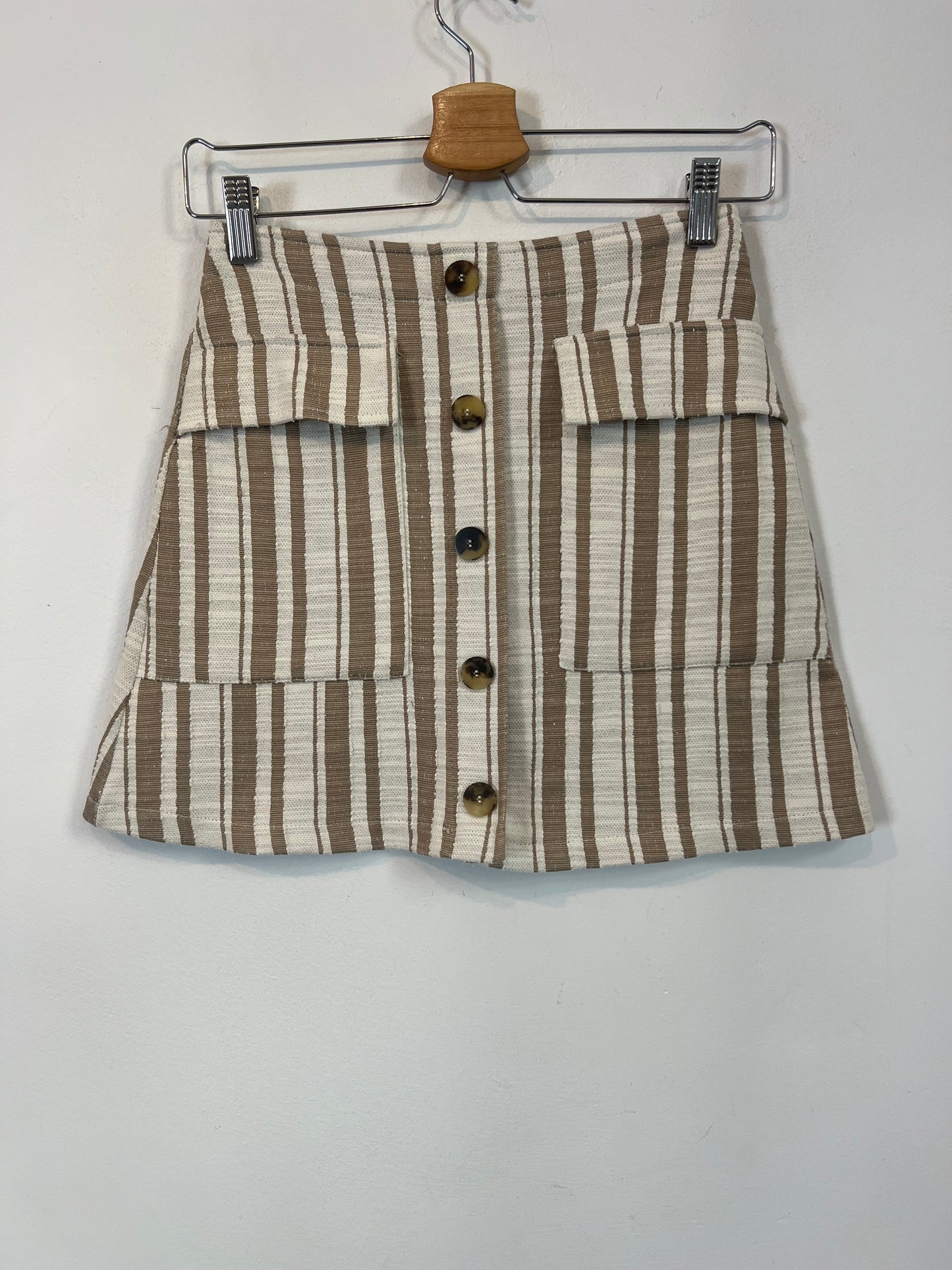 MANGO. Falda corta rayas T.xs