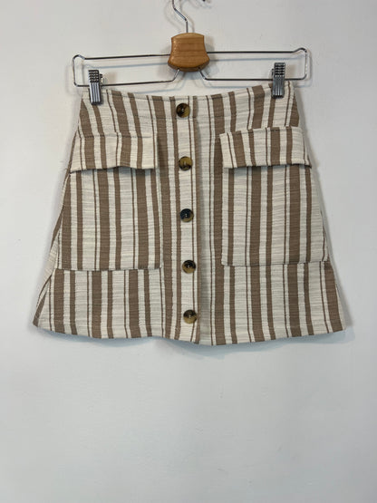 MANGO. Falda corta rayas T.xs