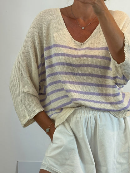 OTHERS. Fine striped sweater. TS/M