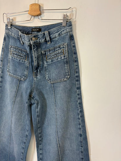 MASSIMO DUTTI. Denim pata ancha bolsillos