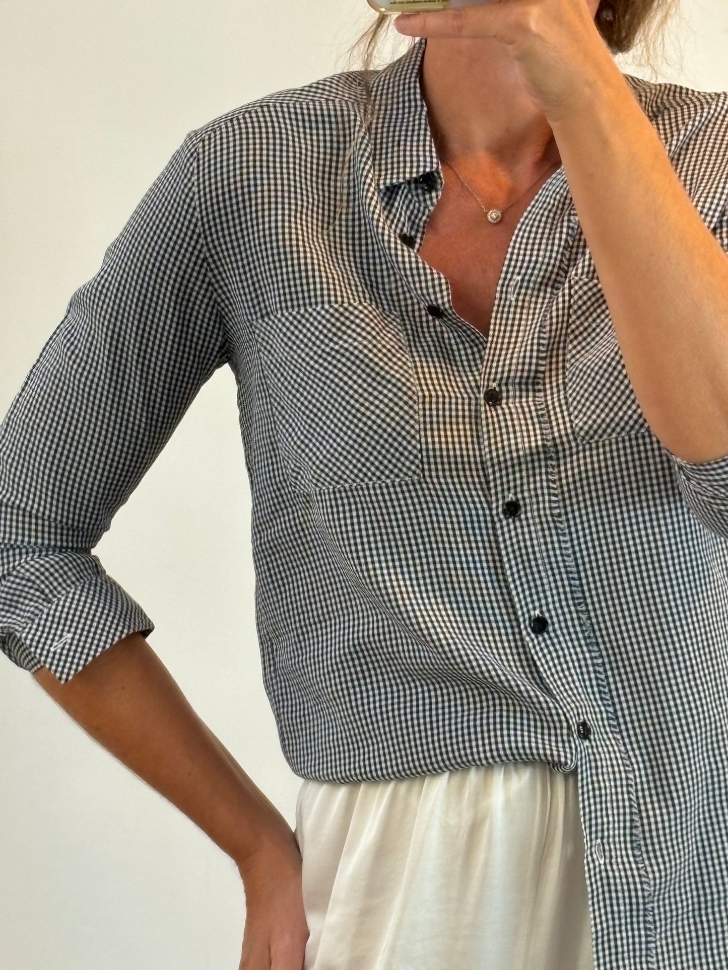 THE KOOPLES. Camisa cuadros detalles flecos. T XS