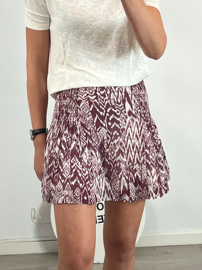 IRO. Short printed flowing skirt. Size 38