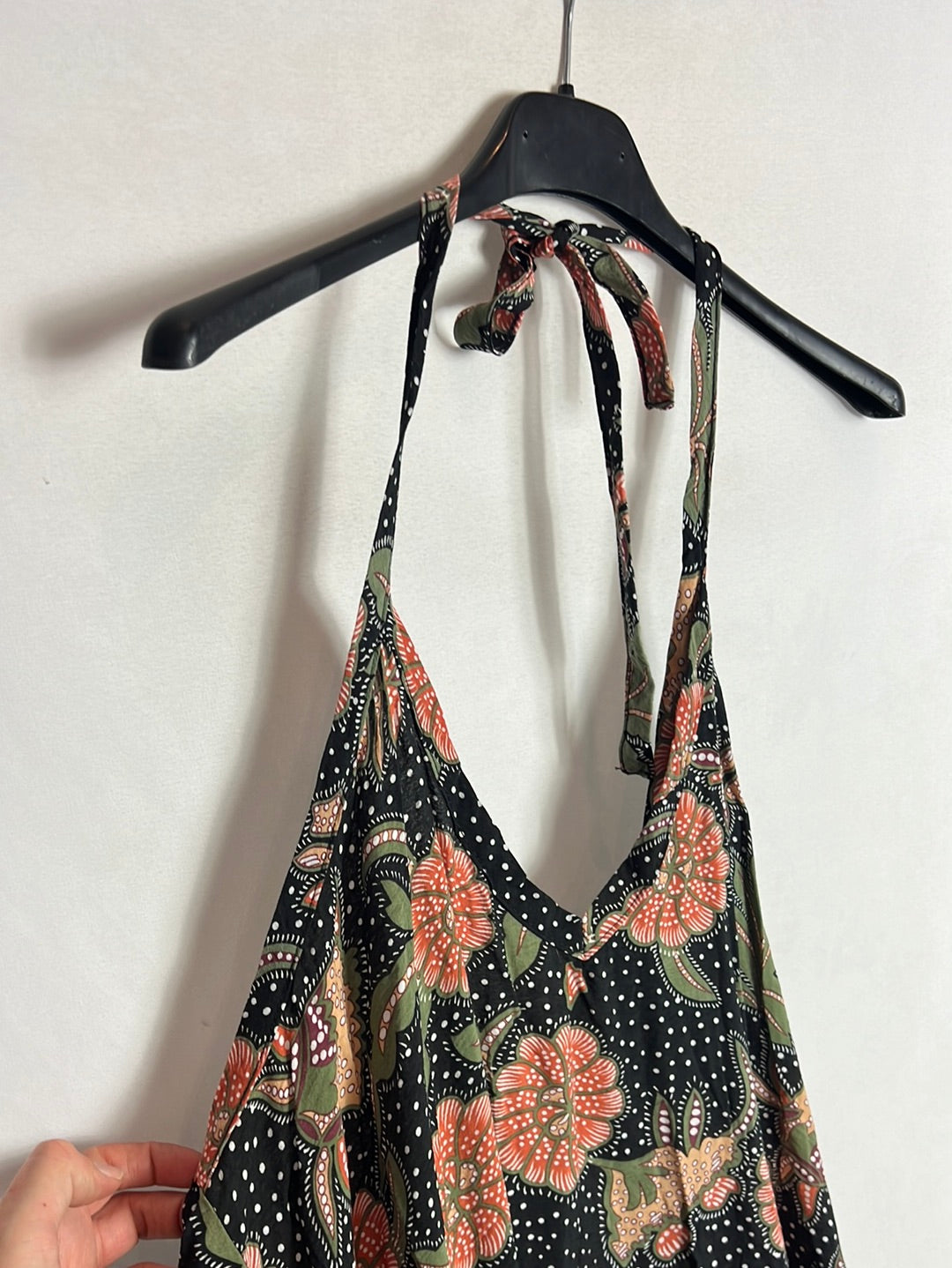 RENATTA&GO . Vestido largo negro estampado . TU (s)