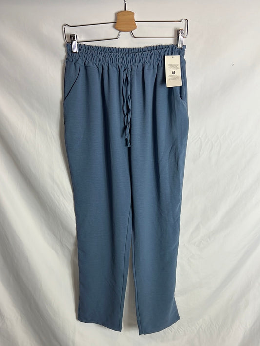 TONDA. Pantalón azul fluido. T L