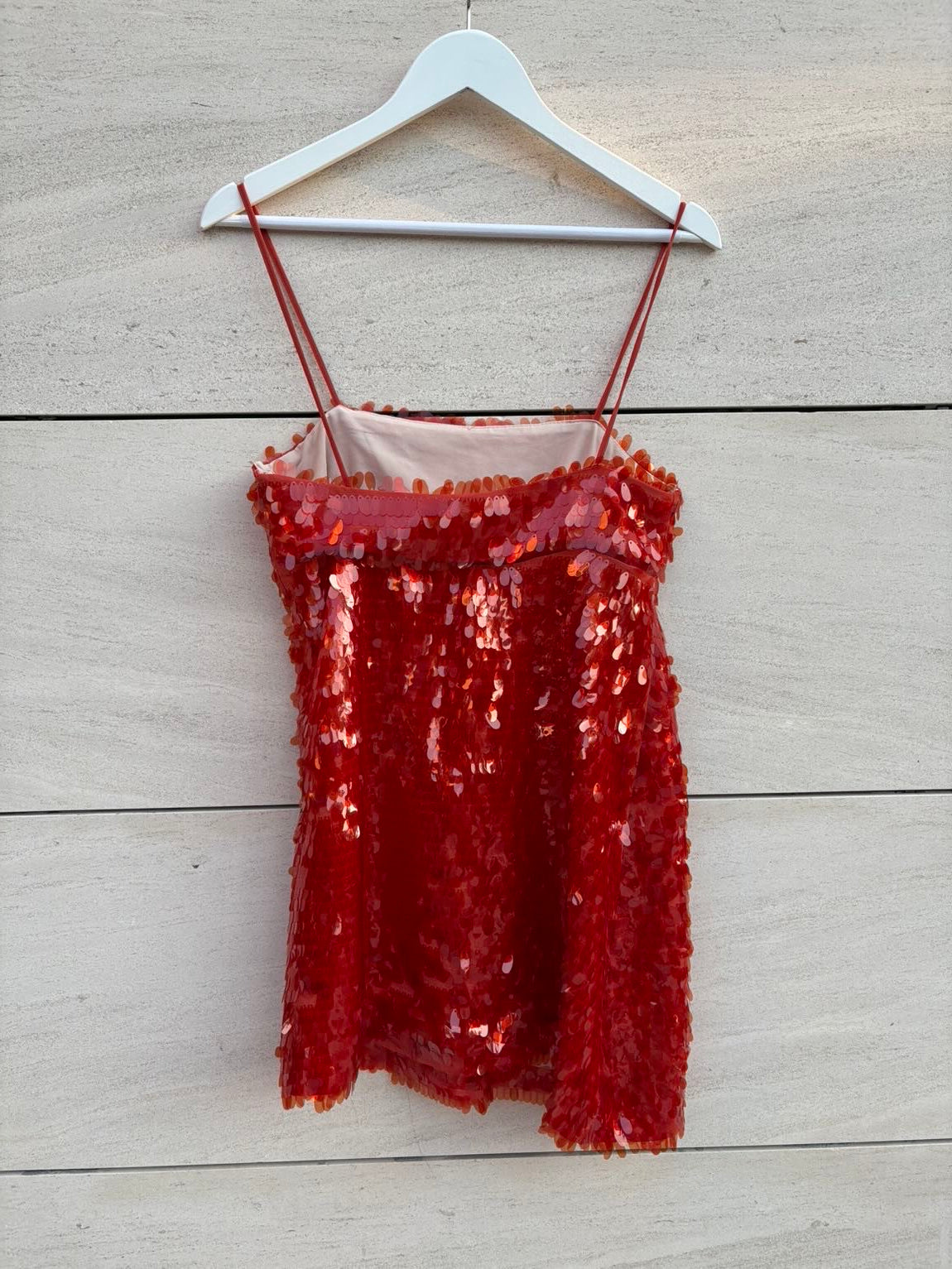 ZARA. Vestido corto lentejuelas maxi
