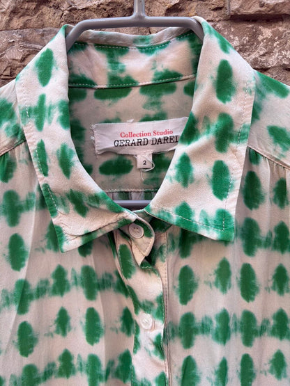 GERARD DAREL. Blusa fluida tonos verdes