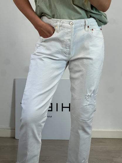 CITIZENS OF HUMANITY. Denim blanco recto abotonado rotos. T 30 (40)