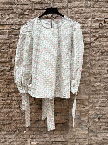 LITTLE OLIVE. Green liberty blouse. T.S.