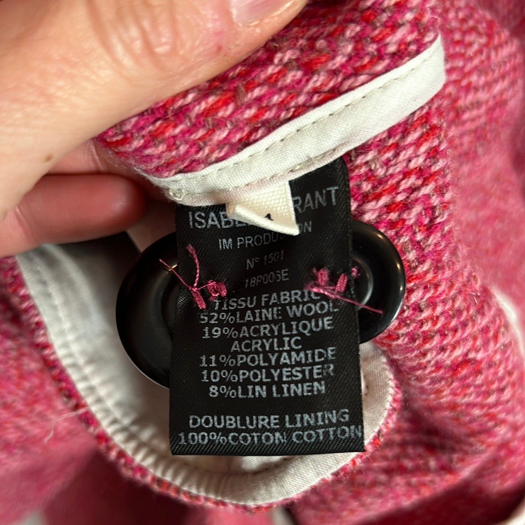 ISABEL MARANT ÉTOILE. Abrigo rosa jaspeado. T 34