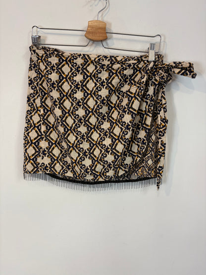 ZARA. Falda efecto pareo algodón. T L