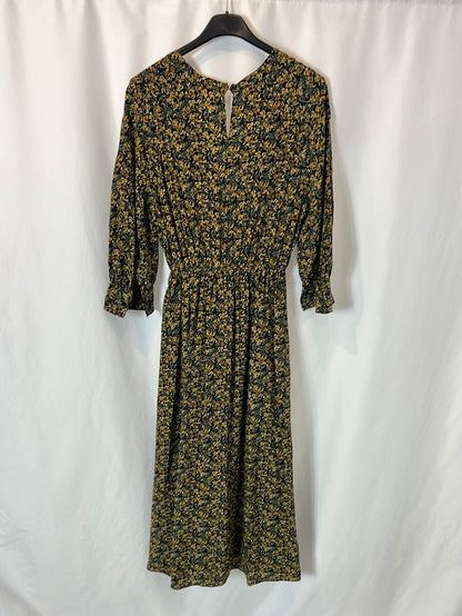 MASSCOB. Vestido midi flores. T XS