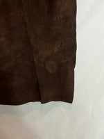 KENZO. Falda piel marrón efecto pareo. T 42 (Tara)