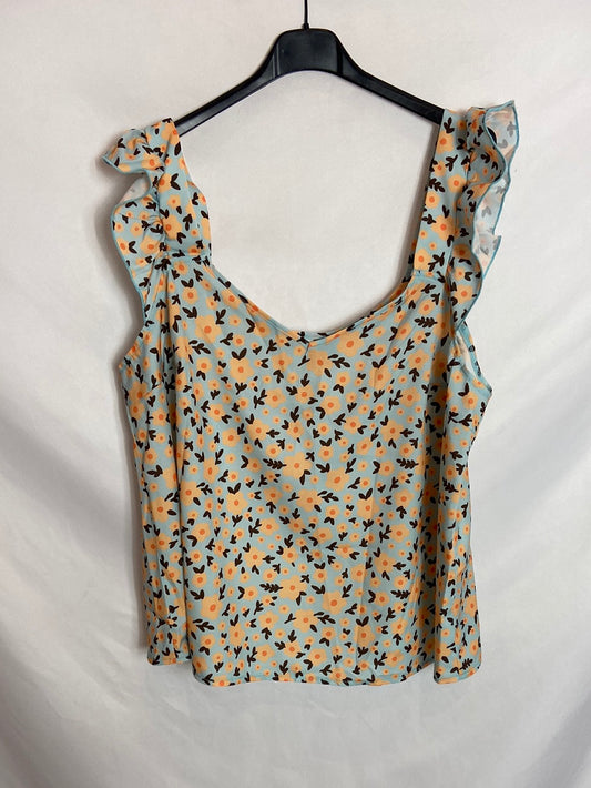 SHEIN CURVE. Blue floral top T.XL