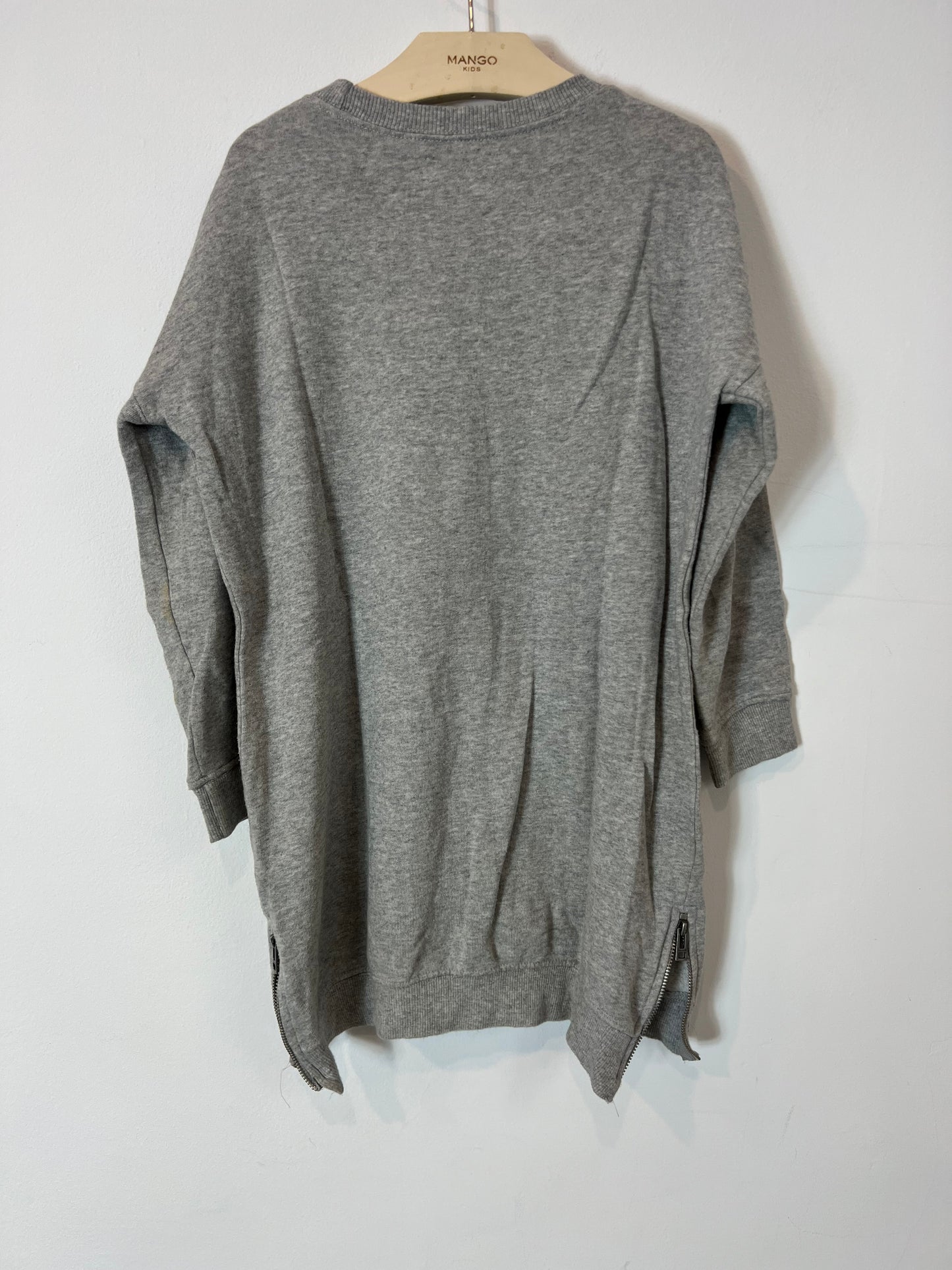 ZADIG&VOLTIRE. Vestido/sudadera larga gris letras. T 8 años