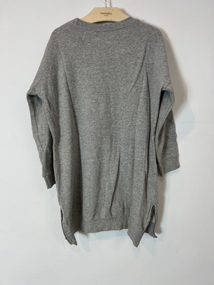 ZADIG&VOLTIRE. Vestido/sudadera larga gris letras. T 8 años