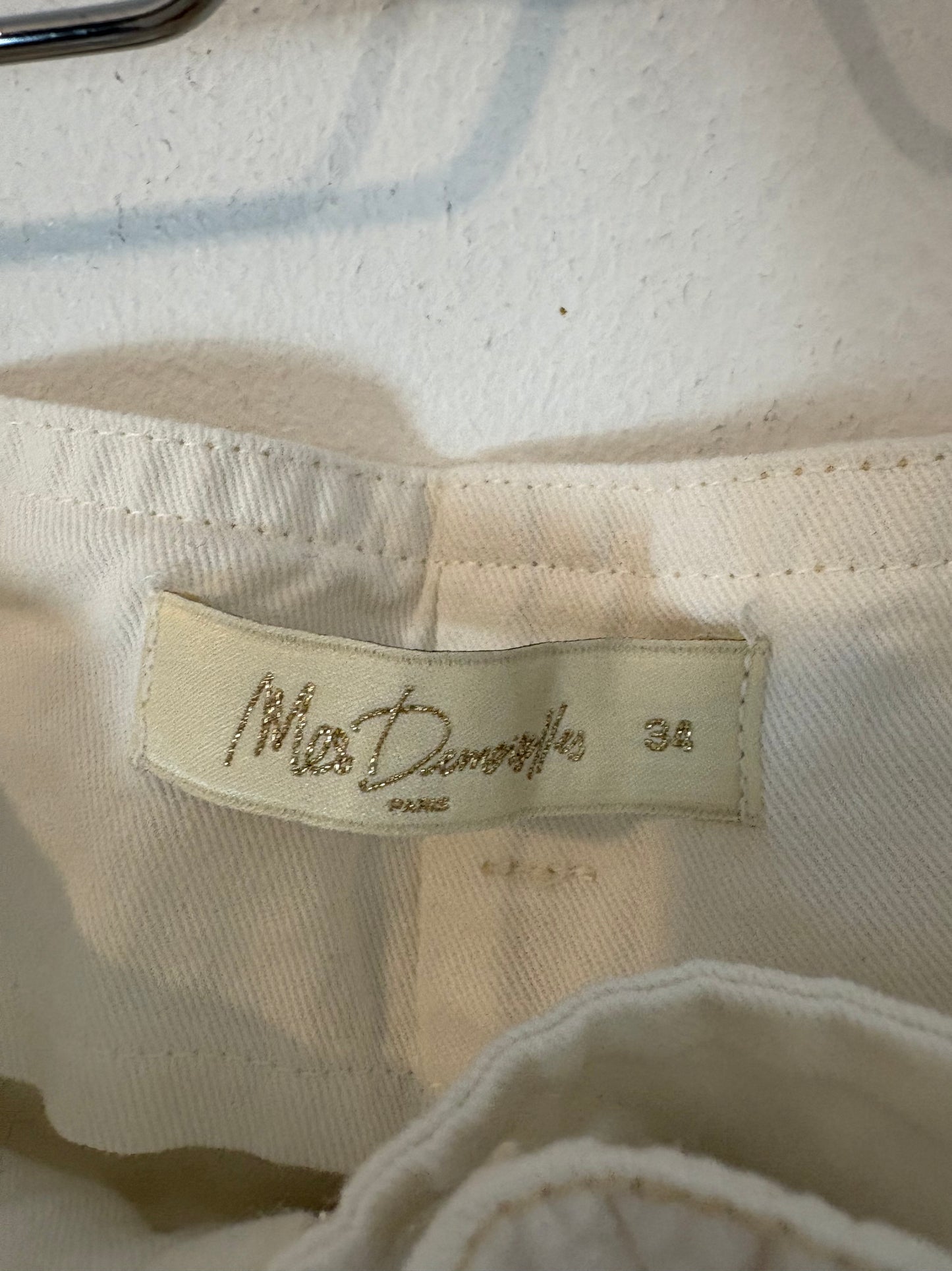 MES DEMOISELLES. White denim with embroidery. Size 34