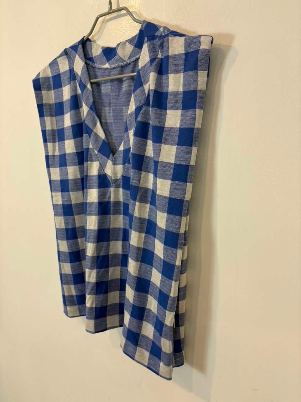 Top cuadros azules