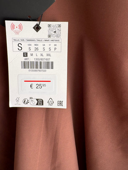 ZARA. Body marrón chocolate elástico. T S