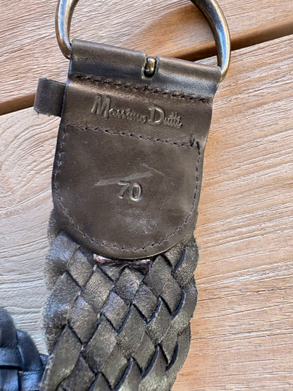 MASSIMO DUTTI. Cinturón negro trenzado