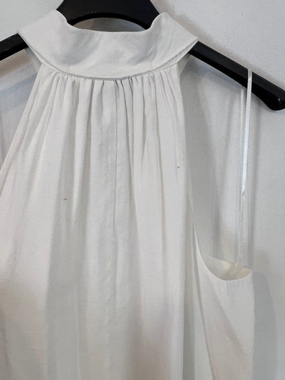 MASSIMO DUTTI. Vestido blanco fluido T.s