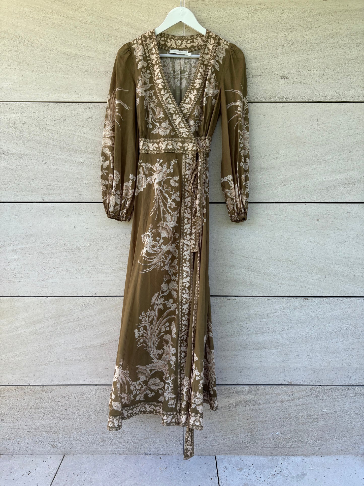 ZIMMERMANN. Vestido midi cruzado estampado floral