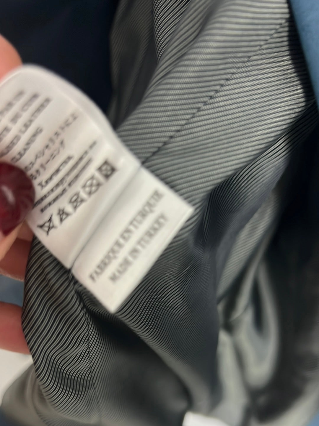 BARBARA BUI. Chaqueta piel azul botones. T 40 (Tara)